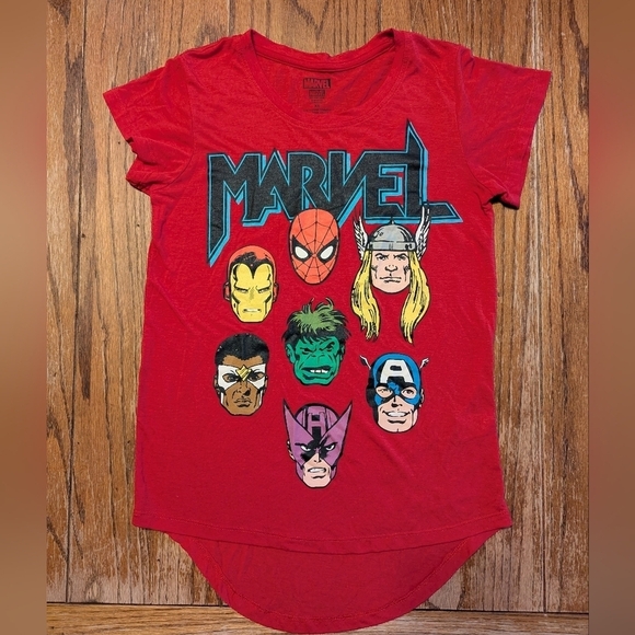 Marvel girls short sleeve tshirt in red and XS - Picture 1 of 8